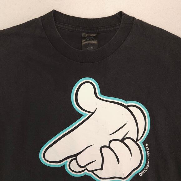 Crooks & Castles Casual Crew Neck Graphic T Shirt Mens Size Medium M Black - Picture 1 of 10